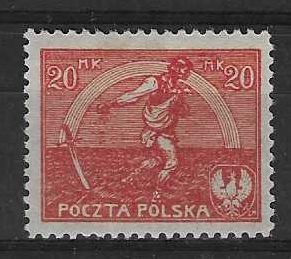 Znaczek Polska 1921 Mi 160 Fi 127 Z podlepką *