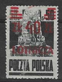 Znaczek Polska 1947 Mi 476 Fi 441 Z podlepką *