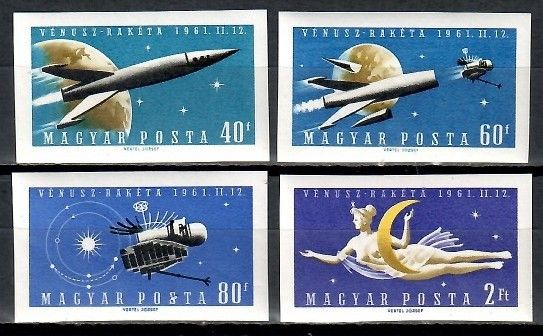 Znaczek Węgry 1961 Mi 1758-1761B Czyste **