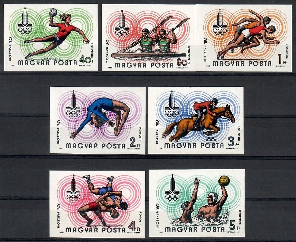 Znaczek Węgry 1980 Mi 3433-3439B Czyste **