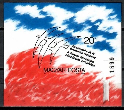 Znaczek Węgry 1989 Mi bl 203B Czyste **