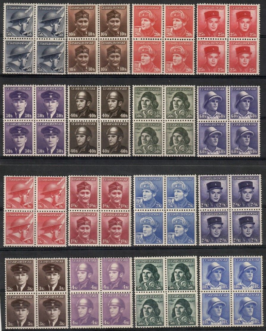 Znaczek Czechosłowacja 1945 Mi 439-454 Czyste **