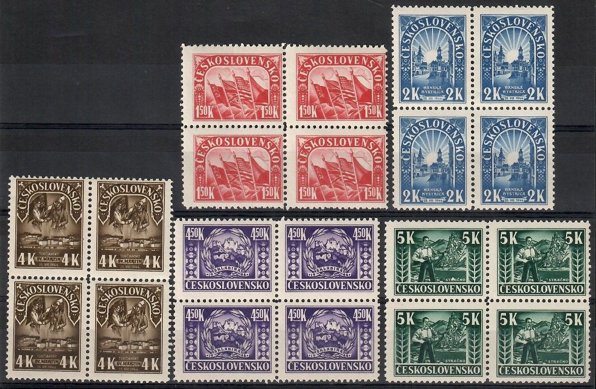 Znaczek Czechosłowacja 1945 Mi 455-459 Czyste **