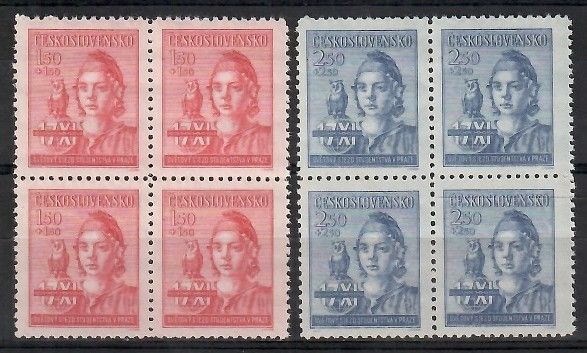 Znaczek Czechosłowacja 1945 Mi 476-477 Czyste **