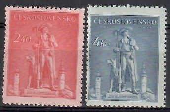 Znaczek Czechosłowacja 1945 Mi 478-479 Czyste **
