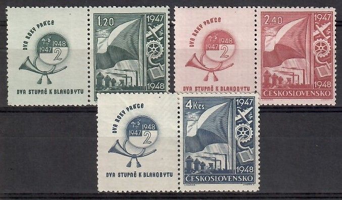 Znaczek Czechosłowacja 1947 Mi zf 512-514 Czyste **