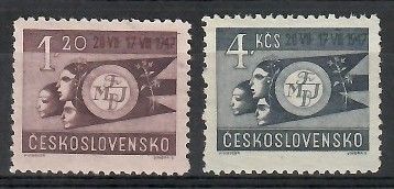 Znaczek Czechosłowacja 1947 Mi 521-522 Czyste **