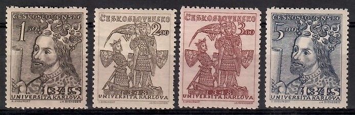 Znaczek Czechosłowacja 1948 Mi 535-538 Czyste **
