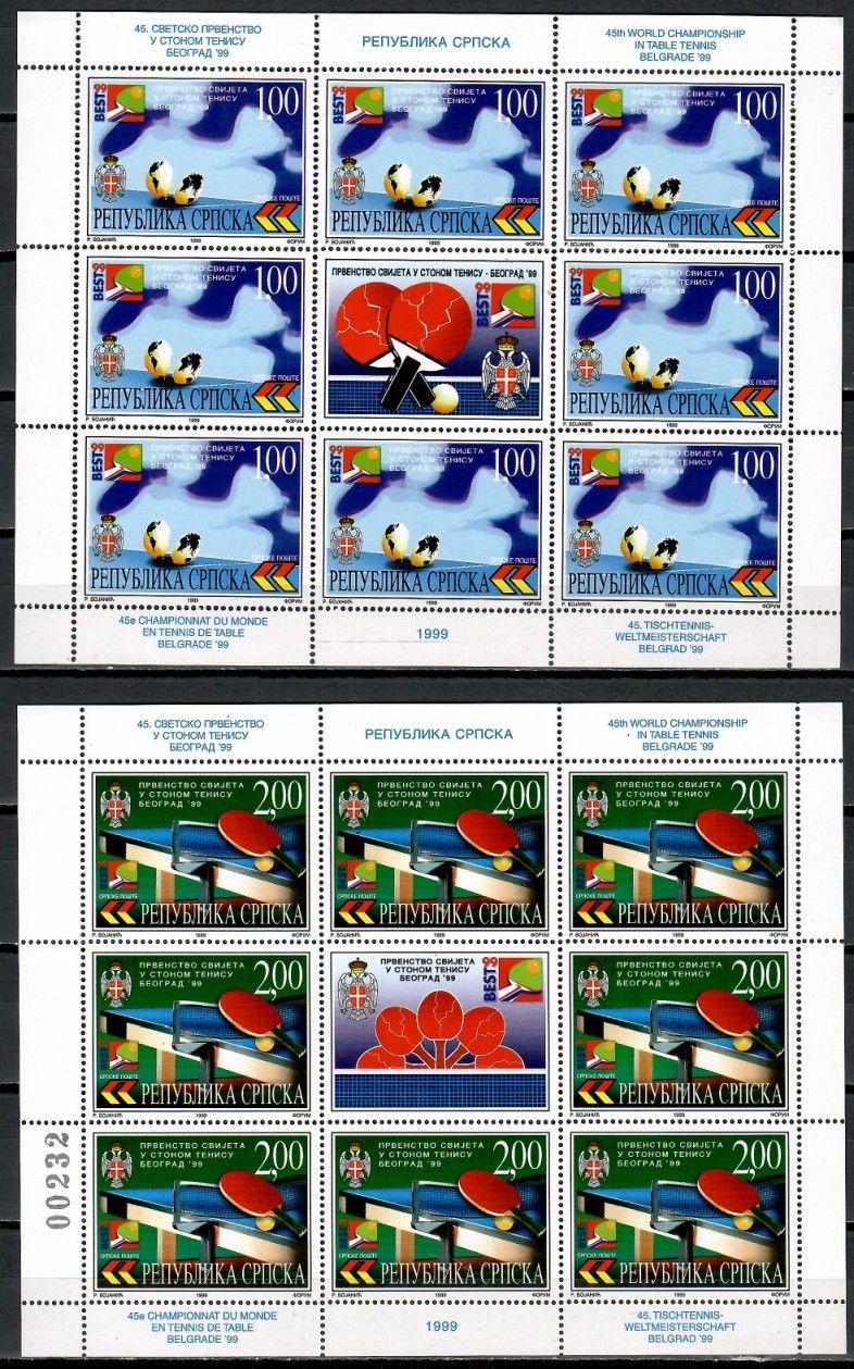 Znaczek Republika Serbska 1999 Mi ark 123-124 Czyste **