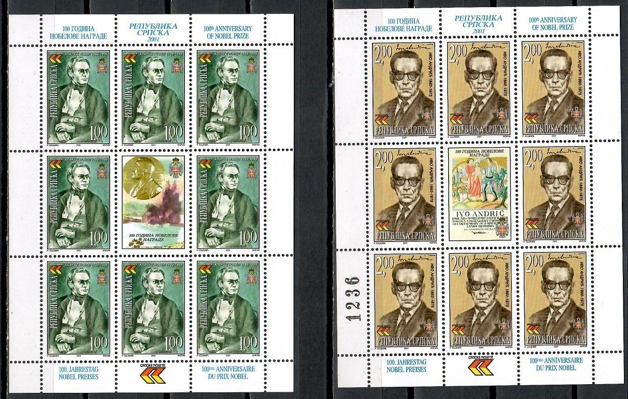 Znaczek Republika Serbska 2001 Mi ark 220-221 Czyste **