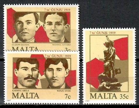 Znaczek Malta 1985 Mi 728-730 Czyste **