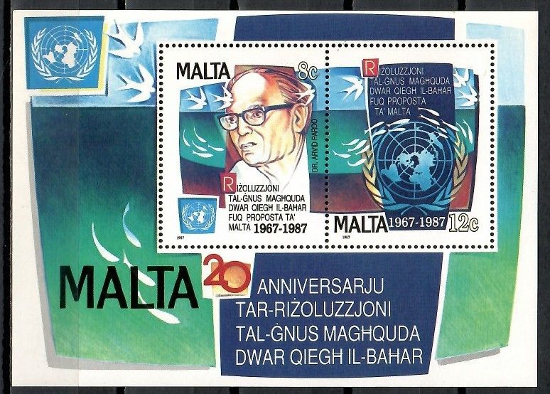 Znaczek Malta 1987 Mi bl 10 Czyste **