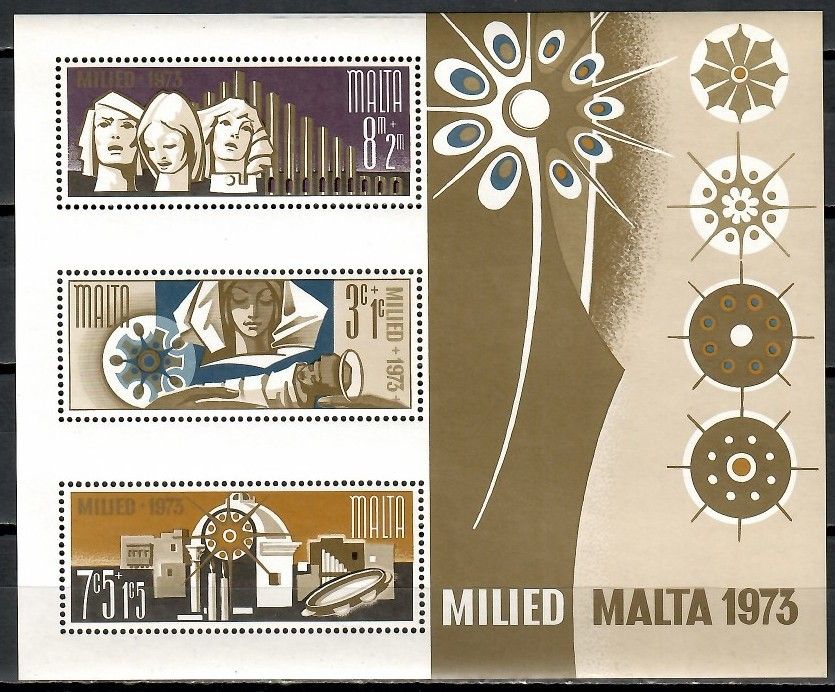 Znaczek Malta 1973 Mi bl 3 Czyste **