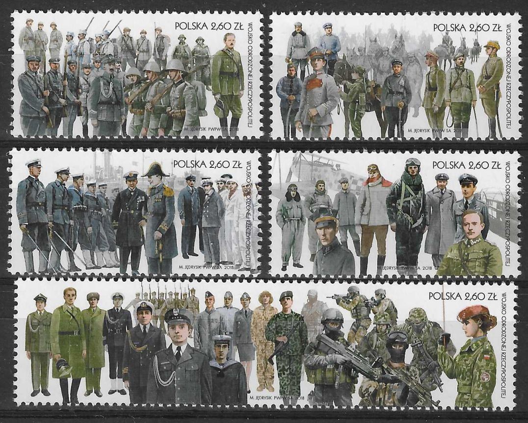 Znaczek Polska 2018 Mi 5048-5052 Fi 4898-4902 Czyste **