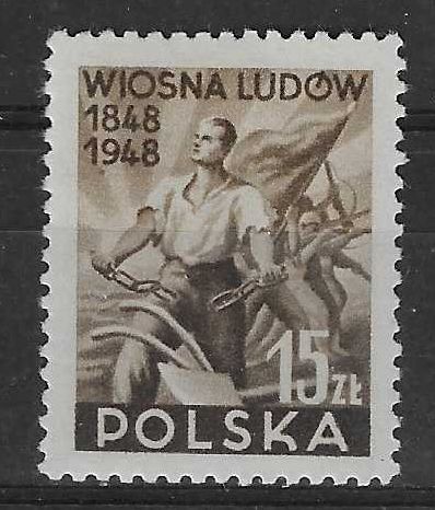 Znaczek Polska 1948 Mi 497 Fi 450 Z podlepką *