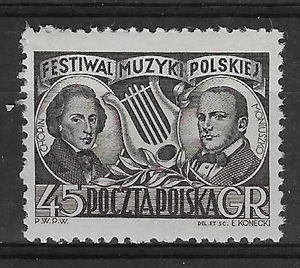 Znaczek Polska 1951 Mi 709 Fi 571 Z podlepką *