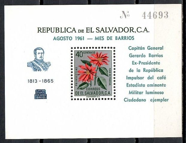 Znaczek Salwador 1961 Mi bl 10 Czyste **