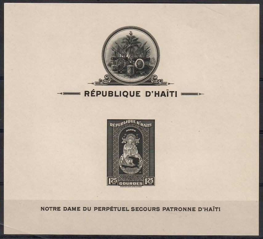 Znaczek Haiti 1942 Mi bl 3B Z podlepką *