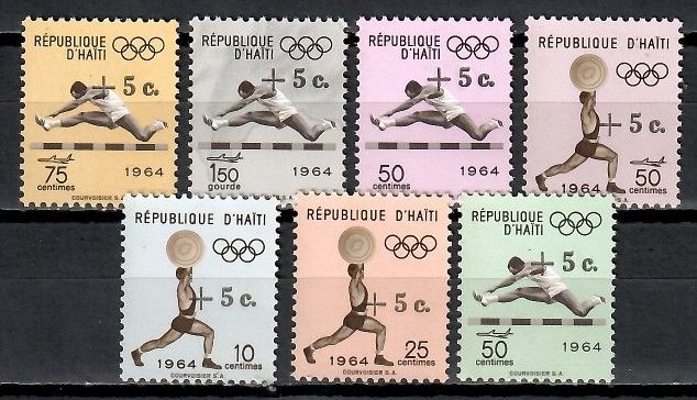 Znaczek Haiti 1965 Mi 805-811aI Czyste **