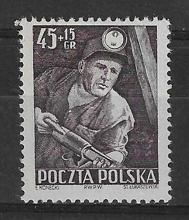 Znaczek Polska 1952 Mi 783 Fi 645 Z podlepką *