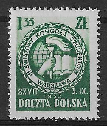 Znaczek Polska 1953 Mi 812 Fi 674 Z podlepką *
