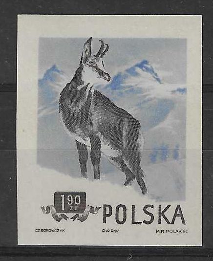 Znaczek Polska 1954 Mi 887B Fi 745A Z podlepką *