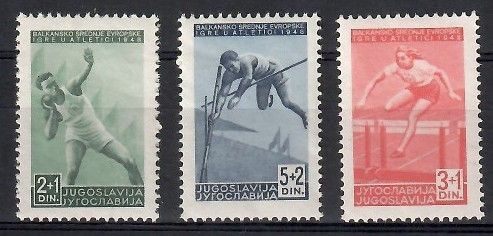 Znaczek Jugosławia 1948 Mi 567-569 Czyste **