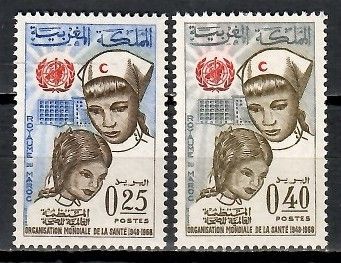 Znaczek Maroko 1968 Mi 618-619 Czyste **