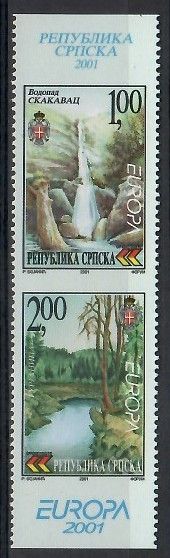 Znaczek Republika Serbska 2001 Mi 200-201C Czyste **