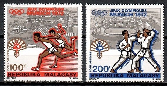 Znaczek Madagaskar 1972 Mi 662-663 Czyste **