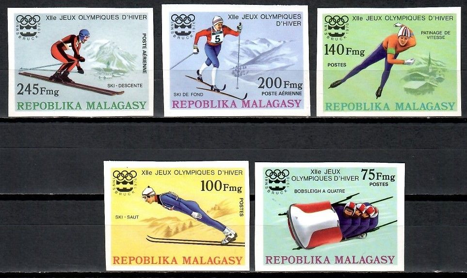 Znaczek Madagaskar 1975 Mi 767-771B Czyste **