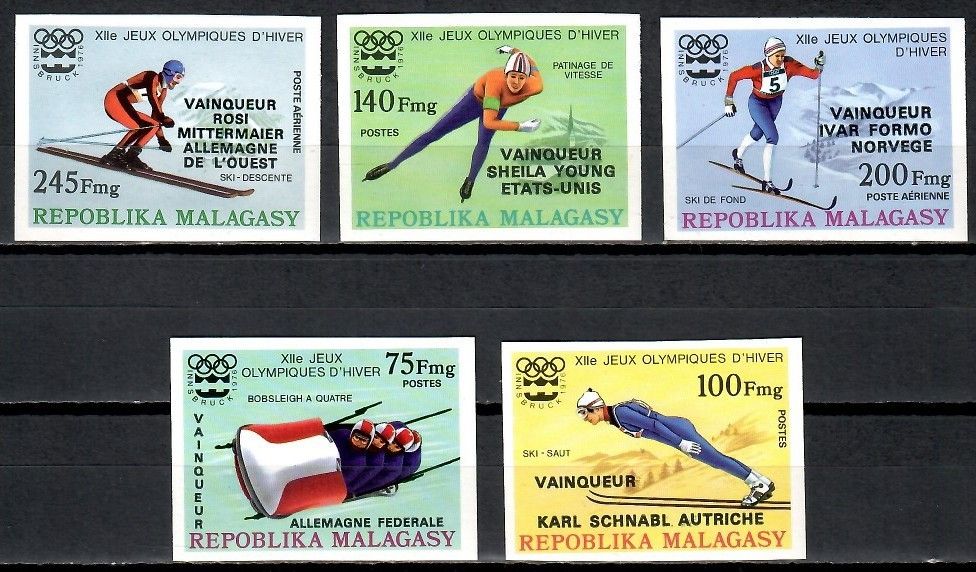 Znaczek Madagaskar 1976 Mi 802-806B Czyste **