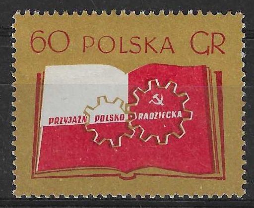 Znaczek Polska 1956 Mi 978 Fi 834 Z podlepką *