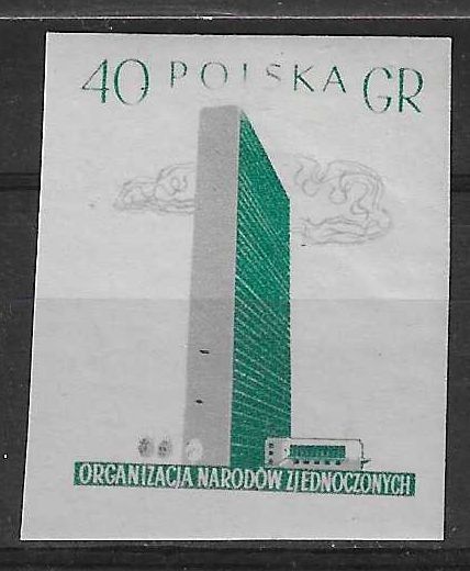Znaczek Polska 1957 Mi 1000B Fi 857A Z podlepką *
