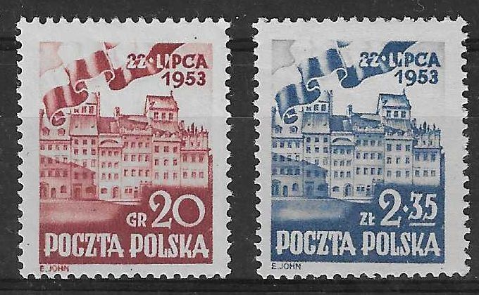 Znaczek Polska 1953 Mi 809-810 Fi 671-672 Czyste **