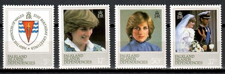 Znaczek Dependencja Falklandów 1982 Mi 112-115 Czyste **
