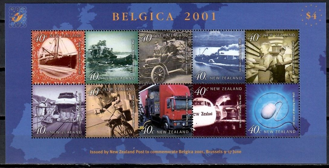 Znaczek Nowa Zelandia 2001 Mi ark 1880-1889II Czyste **