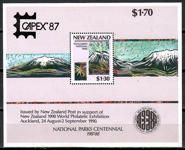 Znaczek Nowa Zelandia 1987 Mi bl13I Czyste **