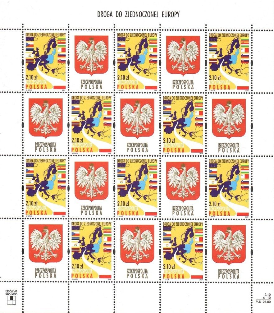 Znaczek Polska 2004 Mi ark 4105 Fi ark 3955 Czyste **