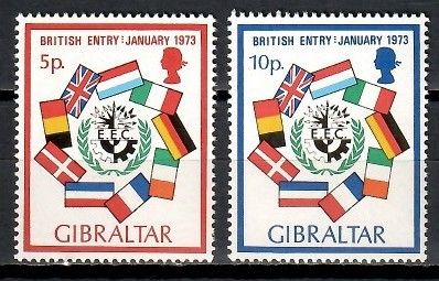 Znaczek Gibraltar 1973 Mi 297-298 Czyste **