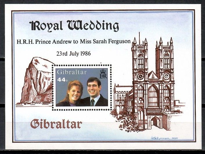 Znaczek Gibraltar 1986 Mi bl 10 Czyste **