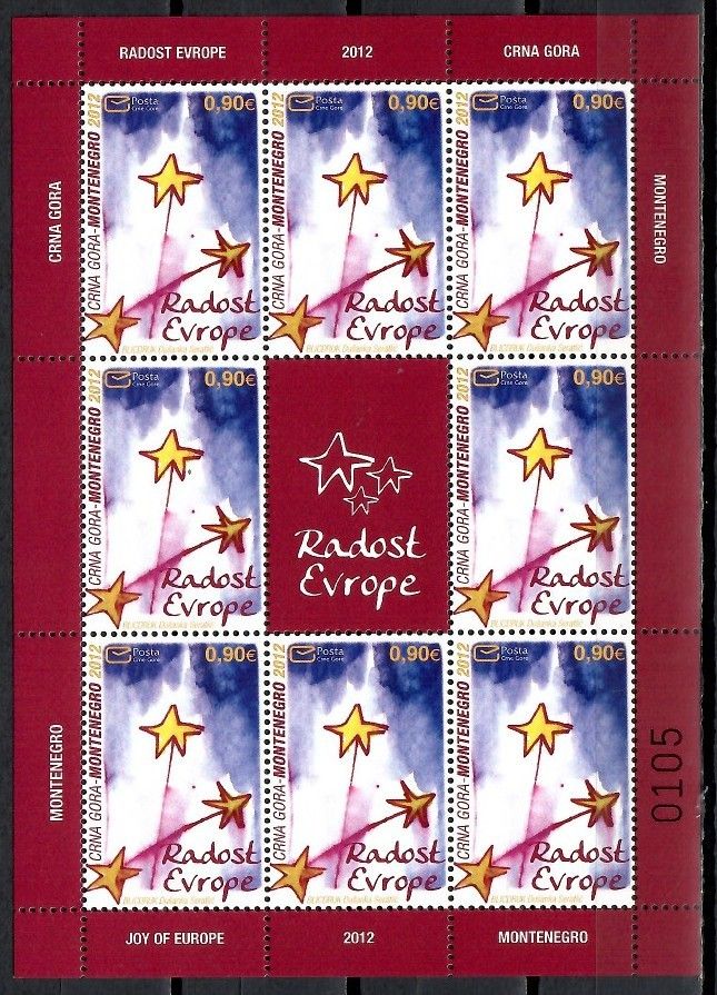Znaczek Czarnogóra 2012 Mi ark 312 Czyste **