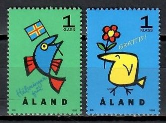 Znaczek Wyspy Alandzkie 1996 Mi 107-108 Czyste **