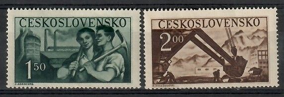 Znaczek Czechosłowacja 1950 Mi 614-615 Czyste **