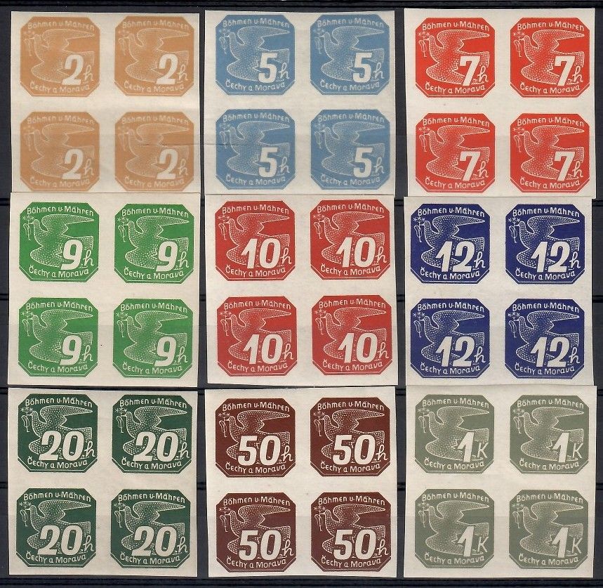 Znaczek Czechy i Morawy 1939 Mi 42-50 Czyste **