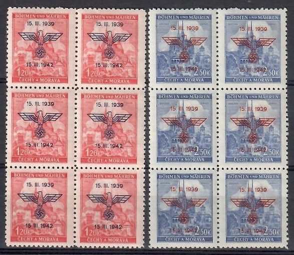 Znaczek Czechy i Morawy 1942 Mi 83-84 Czyste **