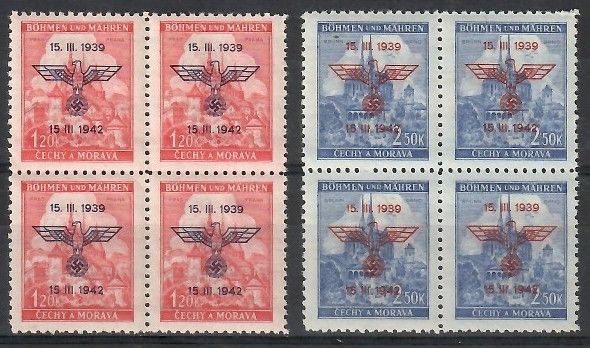 Znaczek Czechy i Morawy 1942 Mi 83-84 Czyste **