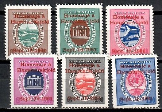 Znaczek Nikaragua 1961 Mi 1302-1307 Czyste **
