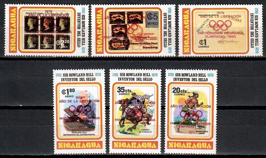 Znaczek Nikaragua 1980 Mi 2085-2090a Czyste **