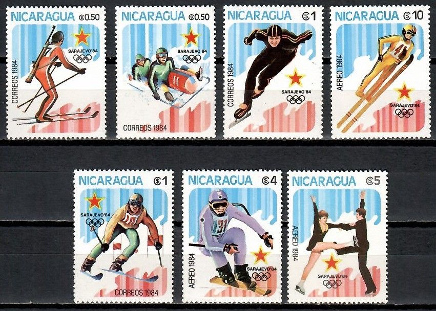 Znaczek Nikaragua 1984 Mi 2472-2478 Czyste **